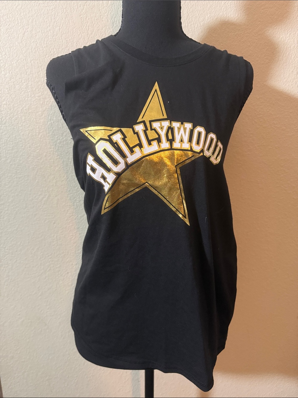 F45 Hollywood Star Graphic Tank Top - Black & Gold